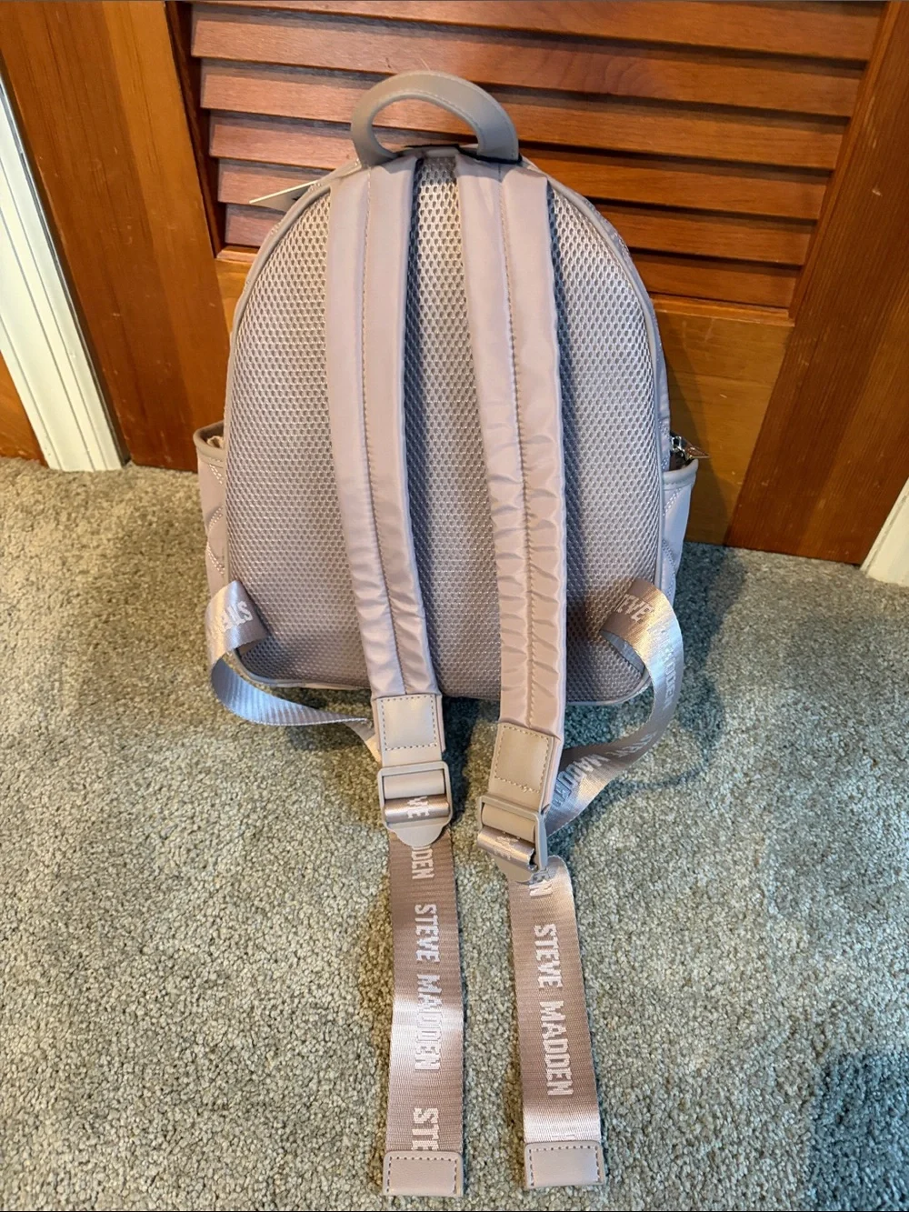 Steve Madden Quilted Blush Mini Backpack with Charm